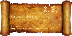 Kalauz Barna névjegykártya